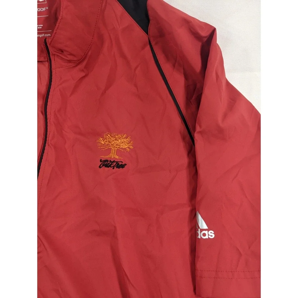 Adidas Golf Climaproof Red 1/4 Zip Short Sleeve Wind Jacket Oak Tree Golf Club L